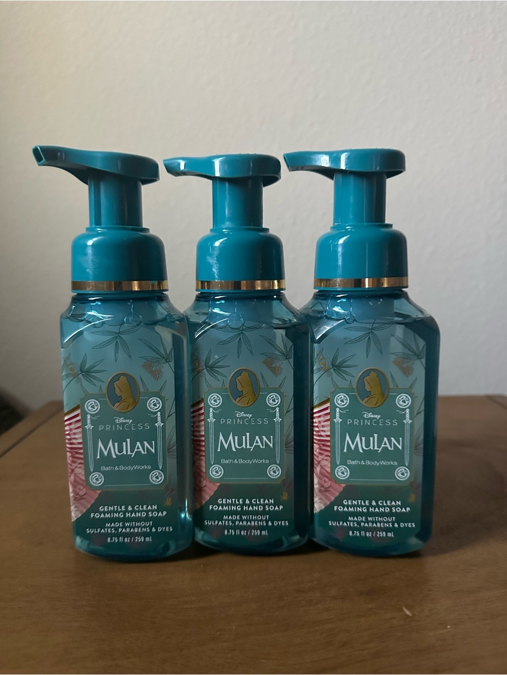 X3 bath & Body Works Disney Princess Mulan Gentle & Clean Foaming Hand Soaps